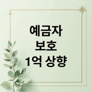 예금자 보호 1억 상향 (예금자 보호법 1억 시행시기)